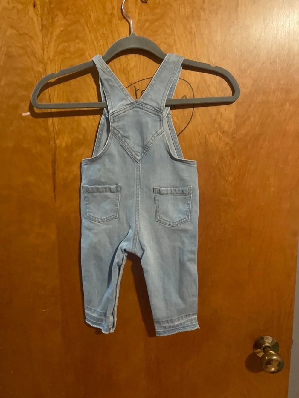 Old Navy Light Blue Distressed Denim Overalls for Toddlers